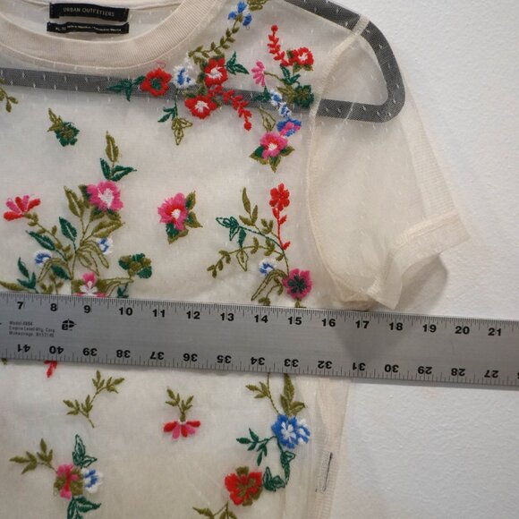 Urban Outfitters Sheer Floral Embroidered Top - Picture 7 of 7